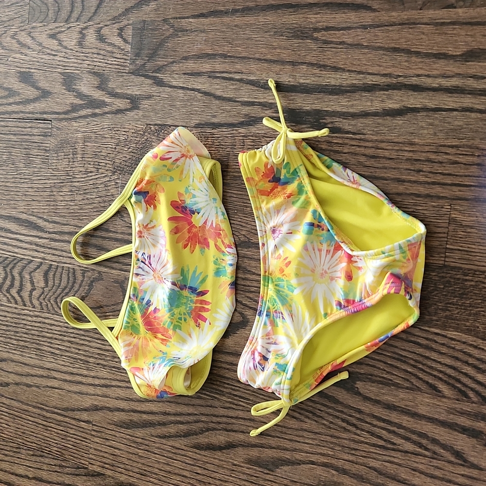 Cat & Jack little girl yellow bikini size 6/6x